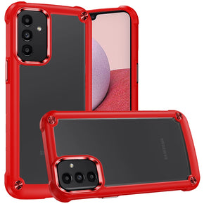 Samsung Galaxy A14 5G Ultimate Transparent Case (with Camera Edge and Metal Buttons) - Red