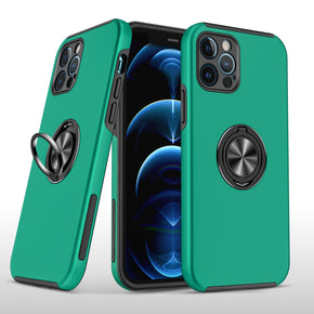 Apple iPhone XR CHIEF Oil Painted Hybrid Case (with Magnetic Ring Stand) - Green