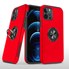 Apple iPhone XR CHIEF Oil Painted Hybrid Case (with Magnetic Ring Stand) - Red