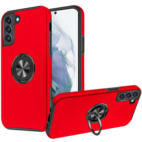 Samsung Galaxy S22 Ultra CHIEF Oil Painted Hybrid Case (with Magnetic Ring Stand) - Red