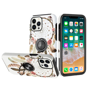 Apple iPhone 11 (6.1) Sketched Design Hybrid Case (with Magnetic Ring Stand) - G