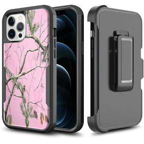 Apple iPhone 13 (6.1) Commando Holster Clip Combo Case - Camo Pink