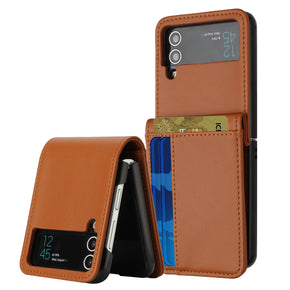 Samsung Galaxy ZFlip4 Card Slot Wallet Case - Brown