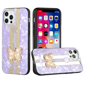 Apple iPhone SE (2022)(2020)/8/7 Diamond Bling Case - Purple Butterfly