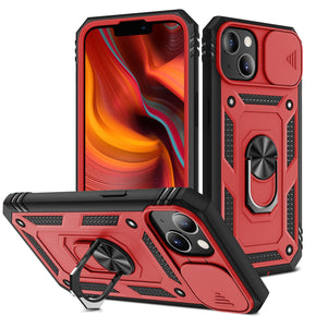 Apple iPhone 11 (6.1) DISCOVER Hybrid Case (with Sliding Camera Cover and Magnetic Ring Stand) - Red/Black