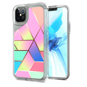 Apple iPhone 13 Pro Max (6.7) Electroplated Design Hybrid Case - Rainbow