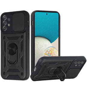 Samsung Galaxy A53 5G ELITE Hybrid Case (with Camera Push Cover and Magnetic Ring Stand) - Black