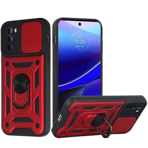 Motorola Moto G Stylus 5G (2022) ELITE Hybrid Case (with Camera Push Cover and Magnetic Ring Stand) - Red