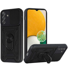 Samsung Galaxy A13 (4G) ELITE Hybrid Case (with Camera Push Cover and Magnetic Ring Stand) - Black