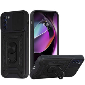 Motorola Moto G 5G (2022) ELITE Hybrid Case (with Camera Push Cover and Magnetic Ring Stand) - Black