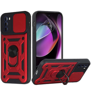 Motorola Moto G 5G (2022) ELITE Hybrid Case (with Camera Push Cover and Magnetic Ring Stand) - Red