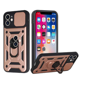 Apple iPhone 13 (6.1) ELITE Hybrid Case (with Camera Push Cover and Magnetic Ring Stand) - Rose Gold