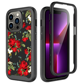 Apple iPhone XR Exotic Design Heavy Duty Hybrid Case - Blooming Rose