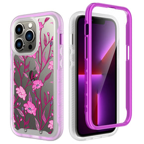 Apple iPhone 14 Pro (6.1) Exotic Design Heavy Duty Hybrid Case - Exotic Floral
