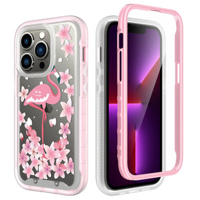 Apple iPhone 14 Pro Max (6.7) Exotic Design Heavy Duty Hybrid Case - Exotic Flamingo