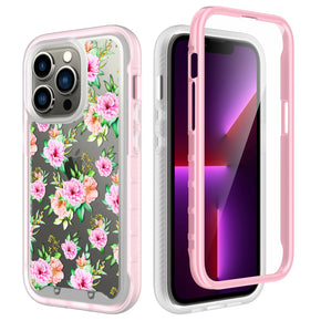 Apple iPhone XR Exotic Design Heavy Duty Hybrid Case - Pink Floral