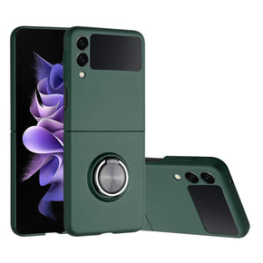 Samsung Galaxy Z Flip4 CHIEF Oil Painted Hybrid Case (with Magnetic Ring Stand) - Midnight Green