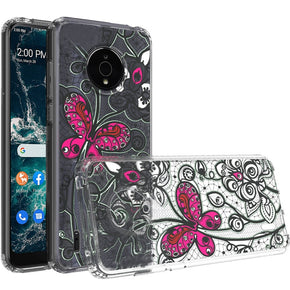Nokia C200 Design Slim Transparent Hybrid Case - Butterfly