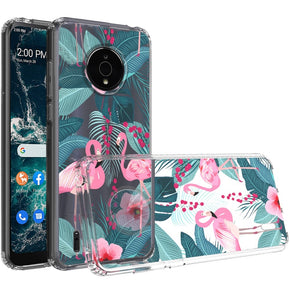 Nokia C200 Design Slim Transparent Hybrid Case - Flamingo