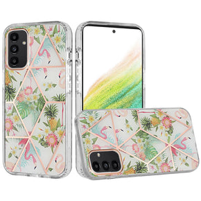 Samsung Galaxy A54 5G Floral IMD Chrome Hybrid Design Case - A
