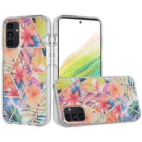 Samsung Galaxy A54 5G Floral IMD Chrome Hybrid Design Case - F
