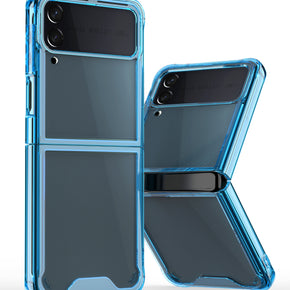 Samsung Galaxy Z Flip3 5G Transparent Hybrid Bumper Flip Case - Blue