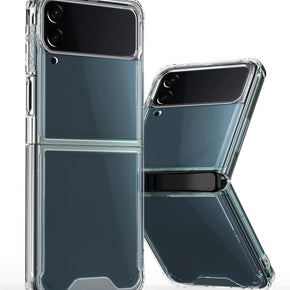 Samsung Galaxy Z Flip4 Transparent Hybrid Bumper Flip Case - Clear