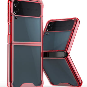 Samsung Galaxy Z Flip3 5G Transparent Hybrid Bumper Case - Red