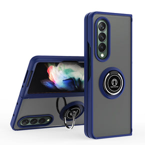 Samsung Galaxy Z Fold4 Smoke Hybrid Case (with Magnetic Ring Stand) - Blue