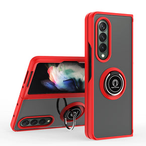 Samsung Galaxy Z Fold4 Smoke Hybrid Case (with Magnetic Ring Stand) - Red