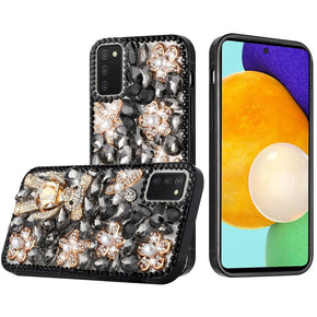 Samsung Galaxy S23 Ultra Full Diamond Ornaments Case - Black Panda Floral