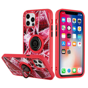 Apple iPhone XR Epoxy IMD Design Hybrid Case (with Magnetic Ring Stand) - A