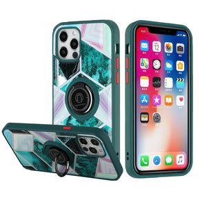 Apple iPhone XR Epoxy IMD Design Hybrid Case (with Magnetic Ring Stand) - C
