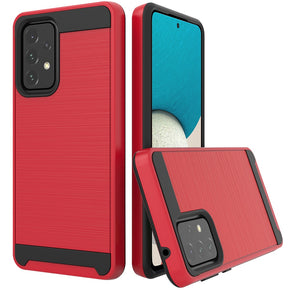Samsung Galaxy A53 5G Brushed Metal Hybrid Case - Red