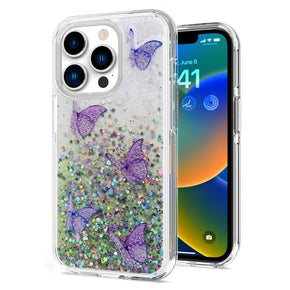 Apple iPhone 7/8/SE (2022)(2020) Butterfly Glitter Shiny Hybrid Case - Green