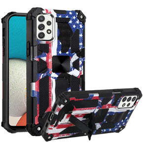 Samsung Galaxy A53 5G Machine Design Hybrid Case (with Magnetic Kickstand) - American Flag
