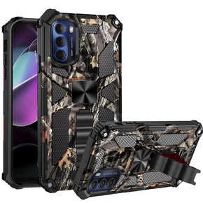 Motorola Moto G 5G (2022) Machine Design Hybrid Case (with Magnetic Kickstand) - Camo Army