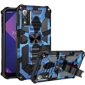 Wiko Ride 3 Machine Design Hybrid Case (with Magnetic Kickstand) - Blue Camo