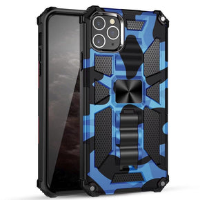 Apple iPhone XR Machine Hybrid Case (with Magnetic Kickstand) - Blue Camo