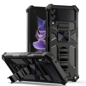 Samsung Galaxy Z Flip4 Machine Hybrid Case (with Magnetic Kickstand) - Black