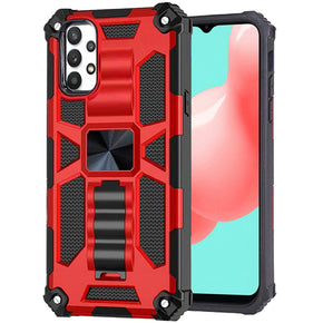 Samsung Galaxy A32 5G Machine Hybrid Case (with Magnetic Kickstand) - Red