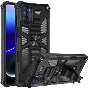 Motorola Moto G Stylus 5G (2022) Machine Hybrid Case (with Magnetic Kickstand) - Black