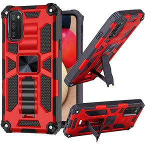Samsung Galaxy A02s Machine Hybrid Case (with Magnetic Kickstand) - Red / Black