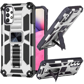 Samsung Galaxy A33 5G Machine Hybrid Case (with Magnetic Kickstand) - Silver