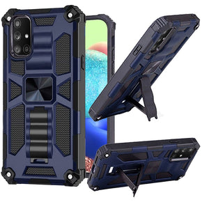 Samsung Galaxy A71 5G Machine Hybrid Case (with Magnetic Kickstand) - Blue / Black