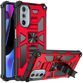 Motorola Edge Plus (2022) Machine Hybrid Case (with Magnetic Kickstand) - Red