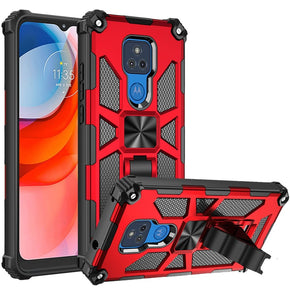 Motorola Moto G Play (2021) Machine Hybrid Case (with Magnetic Kickstand) - Red / Black