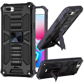 Apple iPhone 8+/7+ Machine Hybrid Case (with Magnetic Kickstand) - Black/Black