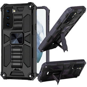 Samsung Galaxy S22 Machine Hybrid Case (with Magnetic Kickstand) - Black / Black