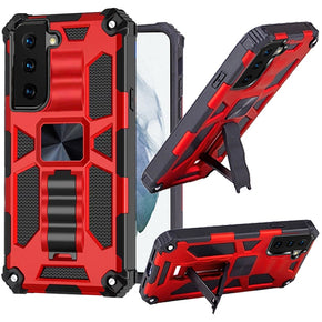 Samsung Galaxy S22 Plus Machine Hybrid Case (with Magnetic Kickstand) - Red